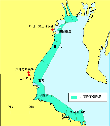 伊勢湾及び沿岸の地図