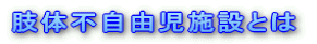 肢体不自由児施設とは