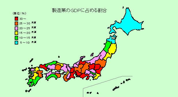 製造業のＧＤＰに占める割合