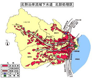 北部処理区管内図