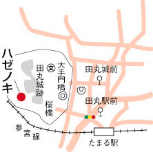 田丸城跡のハゼノキ周辺地図