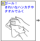 ゴール！きれなハンカチやタオルでふく