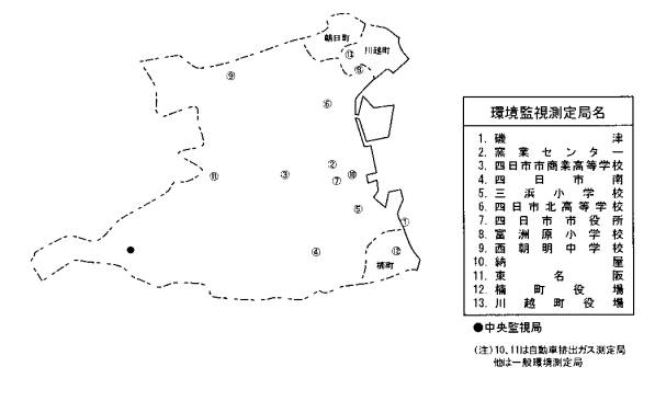 大気環境監視測定局設置図