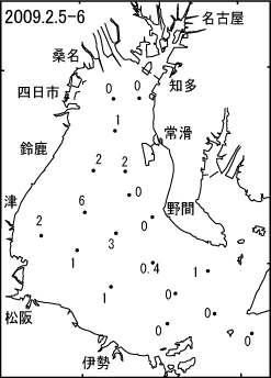 イカナゴ仔魚水平分布2月上旬