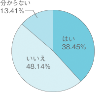 はい38.45%　いいえ48.14%　分からない13.41%