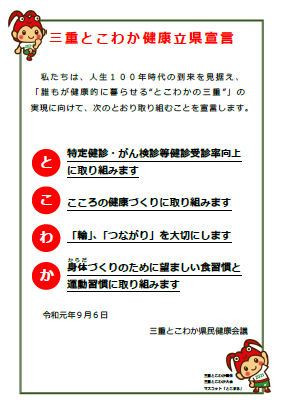 三重とこわか健康立県宣言