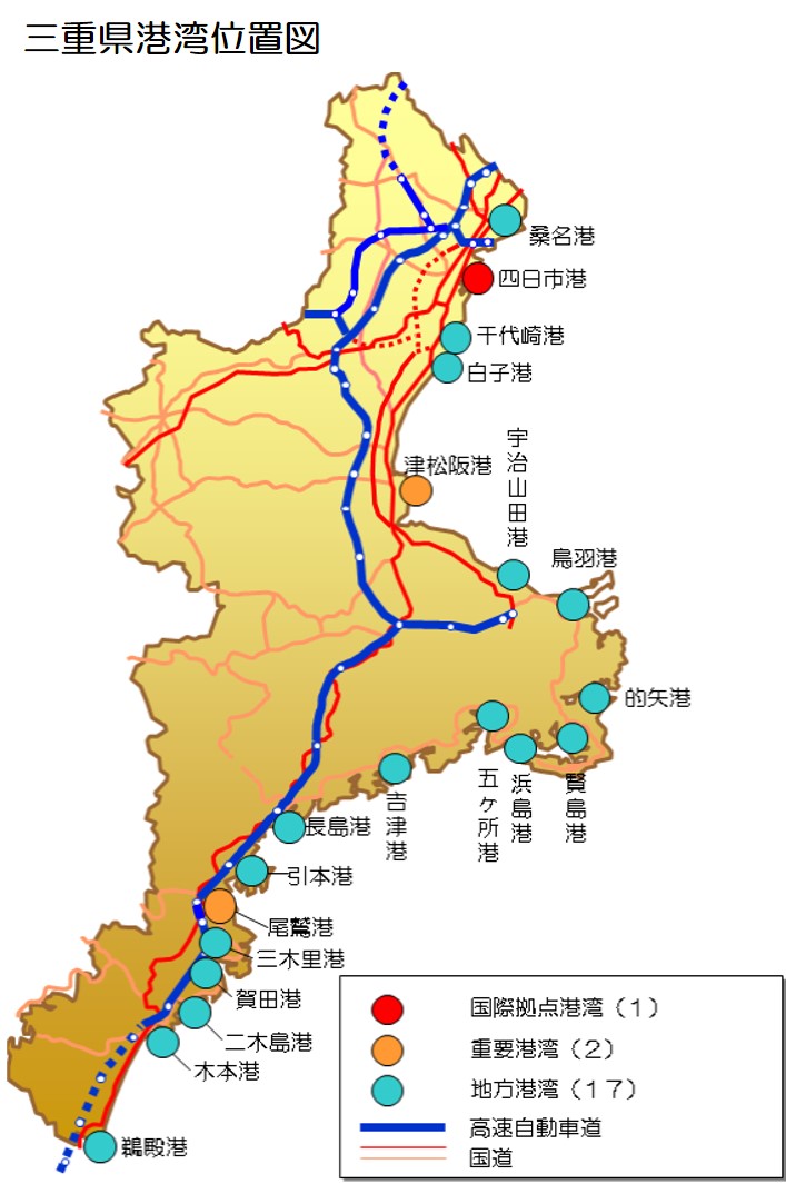 三重県港湾位置図　画像