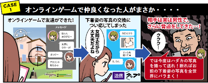 被害ケース1 オンラインゲームで仲良くんばった人がまさか・・・