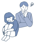 イラスト：これらの行為は　すべて性暴力です！案内男女イラスト