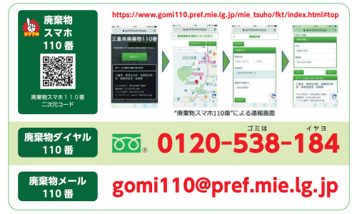 参考画像:廃棄物110番・廃棄物ダイヤル・廃棄物110番