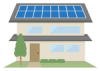 家の屋根にのる太陽光発電イメージイラスト