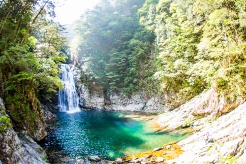 10月号表紙の写真：大杉谷登山歩道「堂倉滝」（大台町）